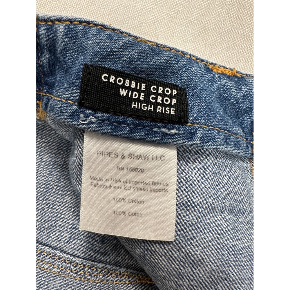 Veronica Beard Crosbie High Rise Wide Crop Jeans Juno Wash Blue Size 27/4 - Picture 5 of 8